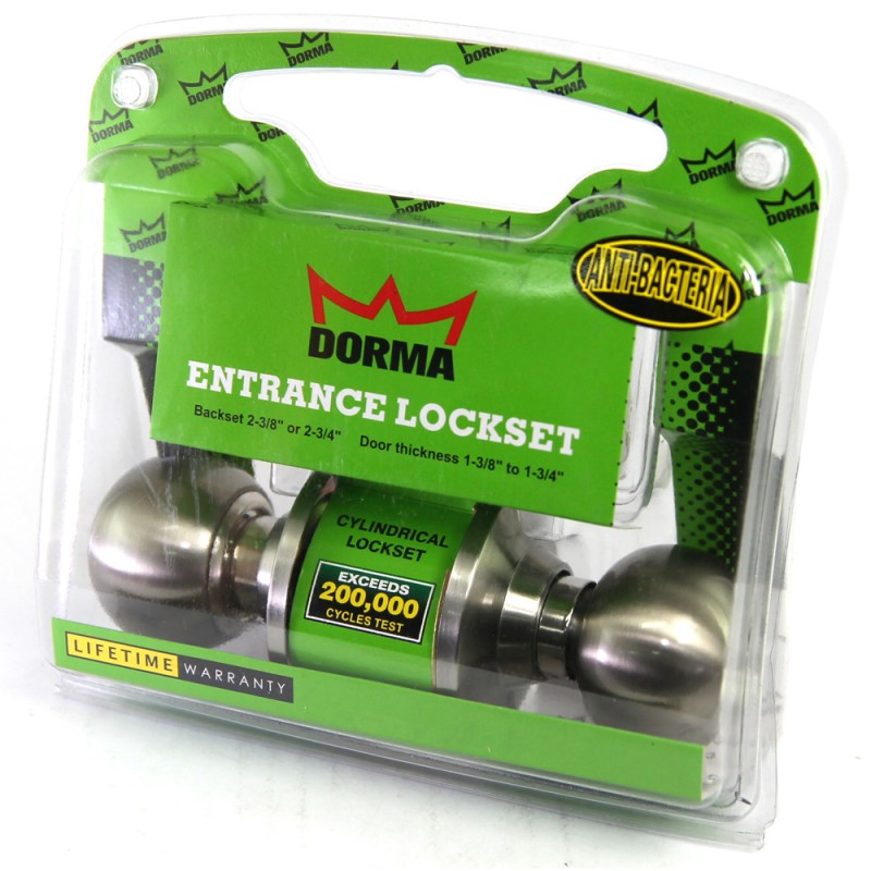 Dorma Entrance Cylindrical Knob Lockset DA3 Berlin Finishes US32D Standard Stainless Steel